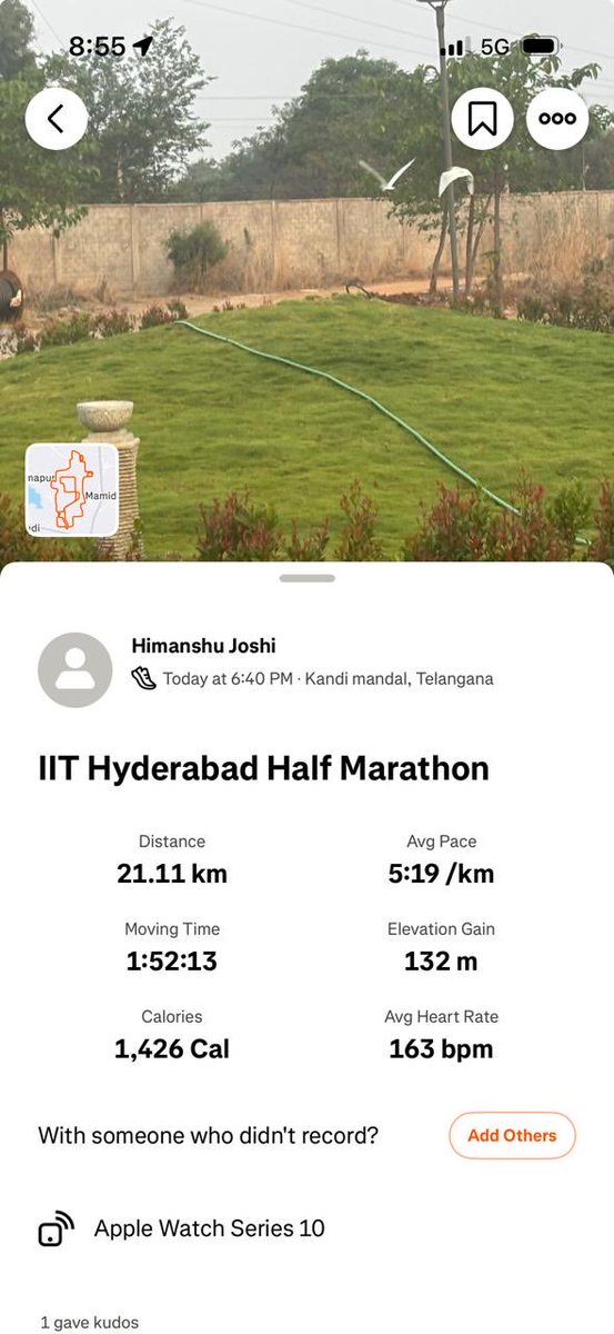 joshiphy's tweet image. Where the stress ends, strength begins. #Weekend evening run ⁦@IITHyderabad⁩ campus in a teasing weather. #HalfMarathon