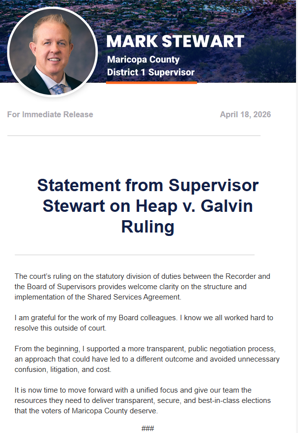 Mark Stewart Maricopa County Supervisor District 1 tweet media
