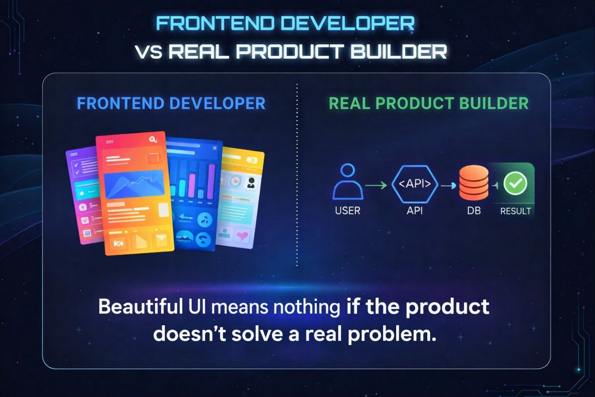 Asma_Khokhar_'s tweet image. Being a frontend developer is not the same as building real products.
Beautiful UI looks good… but real value comes from performance, logic, and solving real problems.
Clients don’t pay for design. They pay for results.
#codered #developer #Web3‌‌