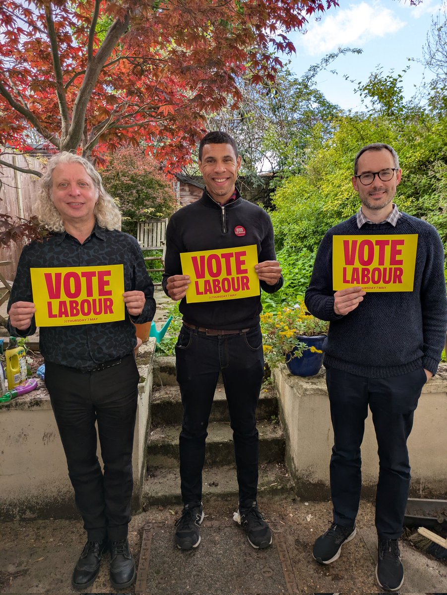 The past,  present and future. Southwark Newington's former Cllr James Coldwell met up with Cllr John Batteson and new candidate Leigh Richman to campaign for Labour. Just three of the volunteers working to make sure the party remains in control of the borough. <a href="/SouthwarkLabour/">Southwark Labour</a>