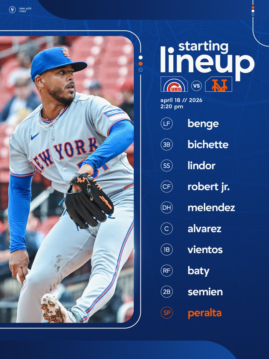 Mets's tweet image. Saturday's starters ⬇️ #LGM