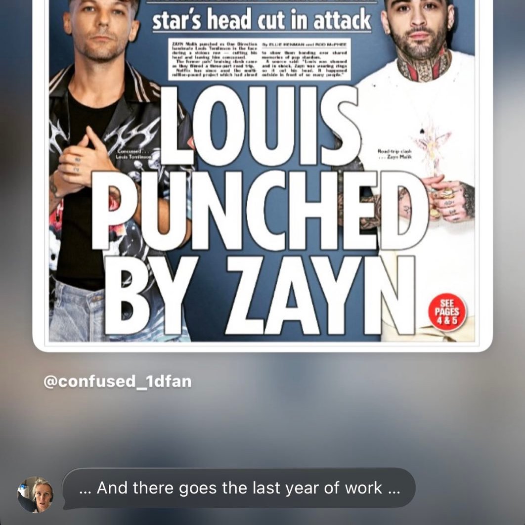 musicnewsfactpl's tweet photo. Nicola B. Marsh, reżyserka programu o wspólnej podróży Zayna Malika i Louisa Tomlinsona, potwierdziła skasowanie projektu po brutalnej kłótni artystów na planie.

"…I tak oto przepadł ostatni rok pracy" https://t.co/MX7J4Wjj6K