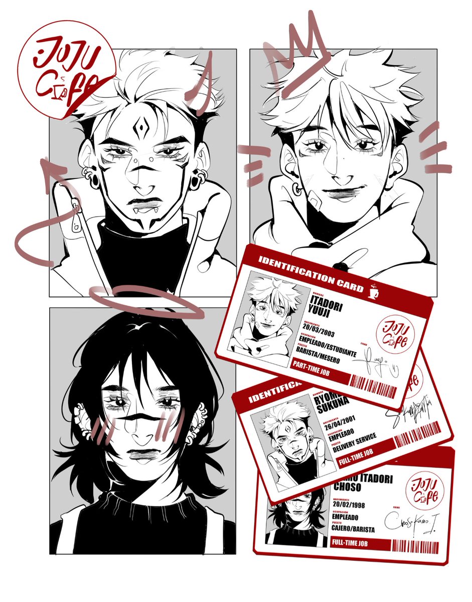 momoshouu's tweet photo. jujucafe doodles #jujutsukaisen #coffeeshopau #itafushi https://t.co/kTblQFZDNP