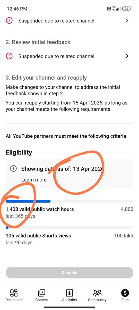 Gfh423820529926's tweet photo. "@TeamYouTube My Analytics show 4,911 watch hours, but Earn Tab is stuck at 1,408 hours. Support (Case 7-0365000040281) is not helping. Please fix this data sync bug manually!

​Channel: SR CAR PNG

#YouTubeBug #HelpYouTube"

@YouTuber @marquistrillx @New__Youtube @christena_marl https://t.co/vTK6F9RGPA