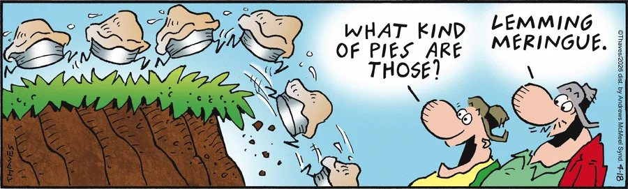 DalePederson's tweet image. #SaturdayVibes: It's a #confluence of #small #mammal #migration #myth #comics #today. First is "Frank and Ernest" by Thaves with a #WordPlay. Second is "Free Range" by Bill Whitehead with a #pure #visual.
#GoodLuck out there!