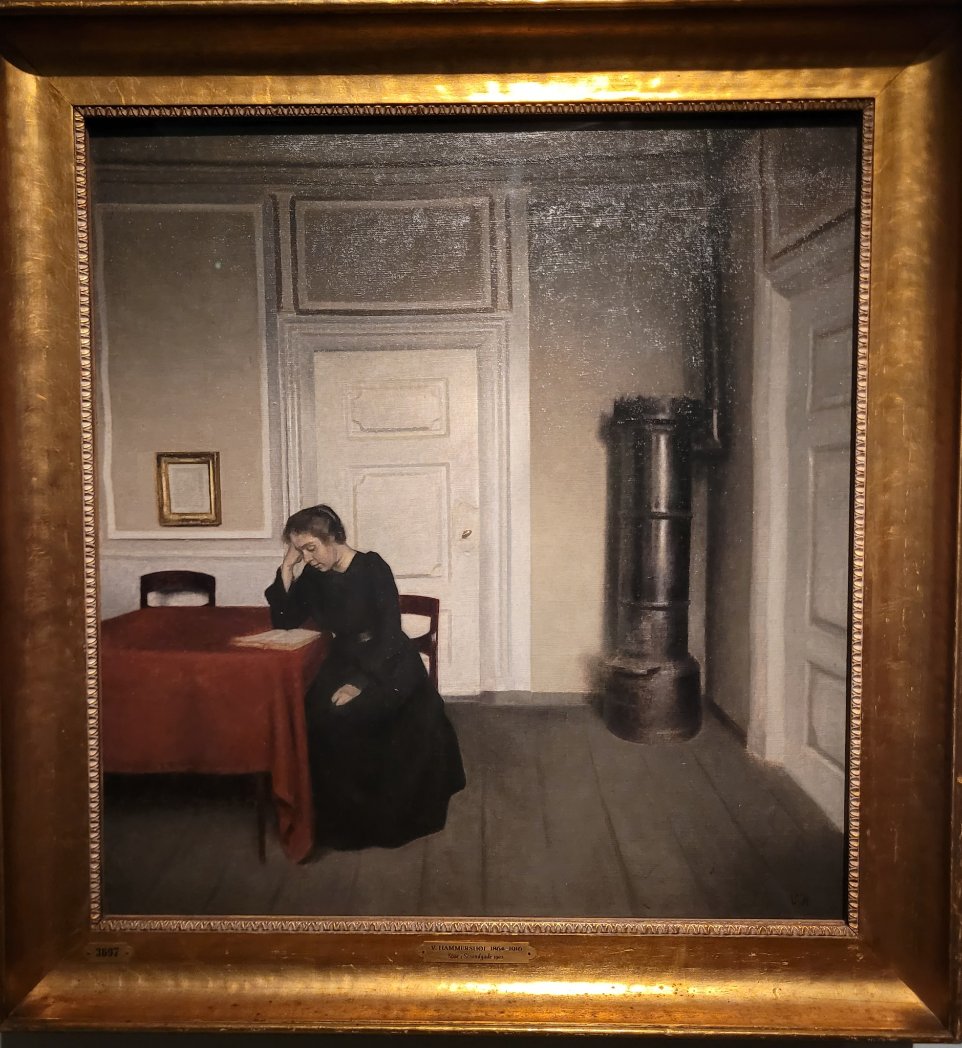 JBerdones's tweet photo. No dejen de ver la excelente exposición en el @MuseoThyssen  de Madrid sobre el artista danés #Hammershøi (1864-1916). El ojo que escucha. 
Del 17 de febrero al 31 de mayo de 2026. 
Cuatro cuadros con el tema de la lectura y la #mujer a principios del siglo XX. #Arte #Pintura https://t.co/a52trk05CP