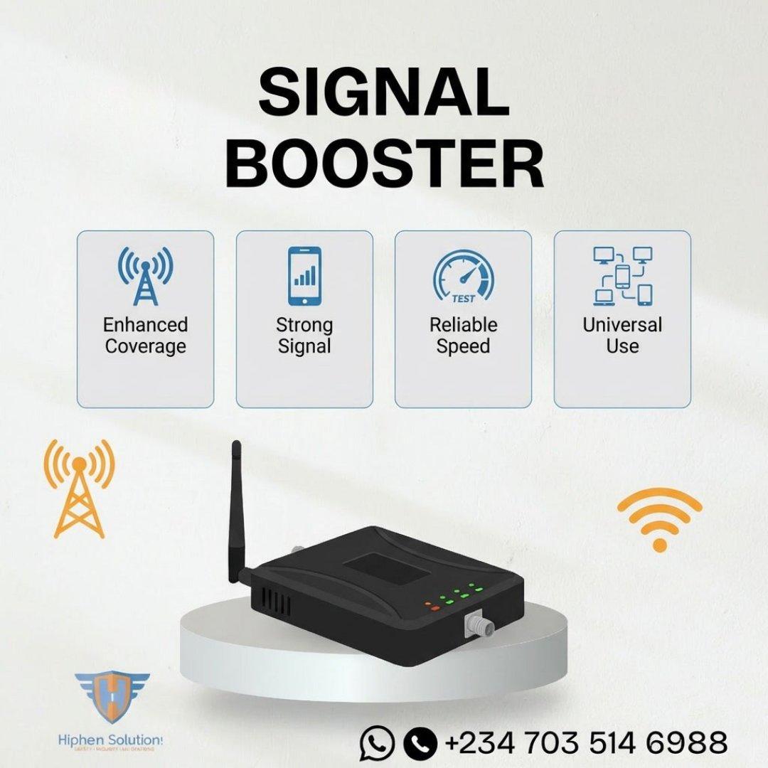Hiphen_Solution's tweet image. With Hiphen Solutions, you get reliable 4G LTE network signal booster for homes and offices in Nigeria, perfect for eliminating dead zones in buildings across Nigeria.

Call or WhatsApp +234 703 514 6988 today.

#HiphenSolutions #SignalBooster #NetworkBooster #4GLTESignalBooster