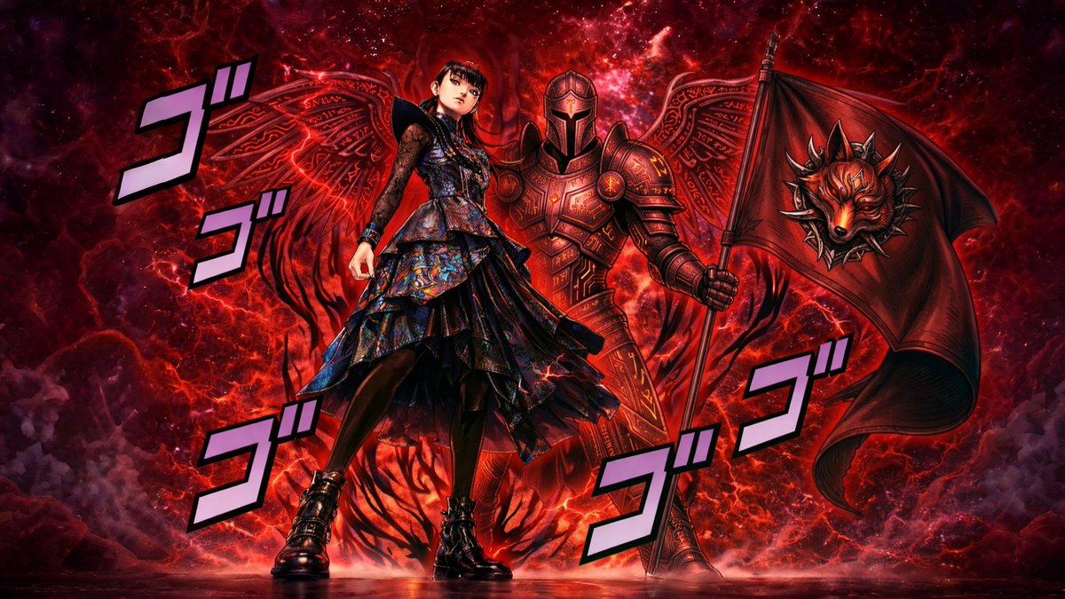 _sasametal's tweet photo. #BABYMETAL #ベビーメタル
#壁紙 #wallpaper #AIfanart 
#SUMETALの奇妙な冒険
ジョジョ立ちすぅさんから数時間悪戦苦闘の��、
無事スタンド使いになりましたｗ

スタンド名「ロード・オブ・レジスタンス」
スタンド能力　紅月の咆哮
　　　　　　　ウォールオブデス
　　　　　　　ザ・ワン https://t.co/dqTsLW9XL9