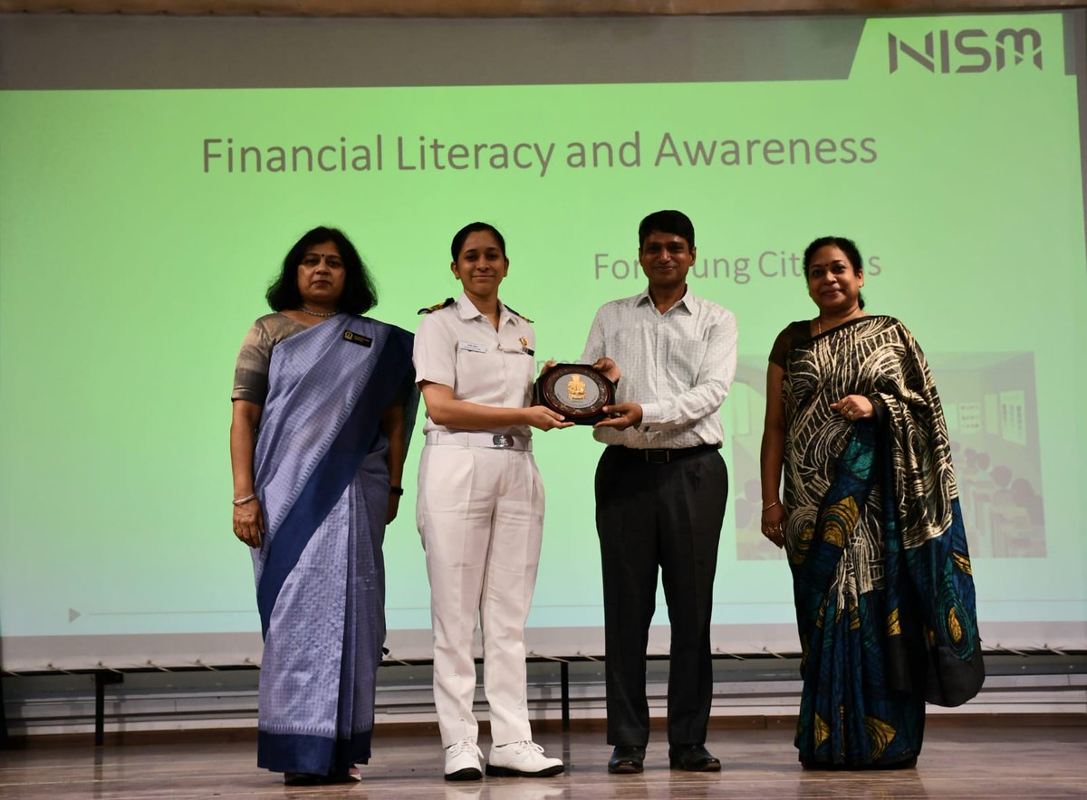 IN_NCSMumbai's tweet photo. Empowering the next generation with financial wisdom 💡 Students of Classes IX–XII at Navy Children School, Mumbai explored budgeting, SMART goals, inflation & investing in a session by NISM on April 18, 2026. Led by Mr. Kunj Bansal, GM, NISM. Real skills for real futures. #NCS #FinancialLiteracy #NISM #FutureReady
