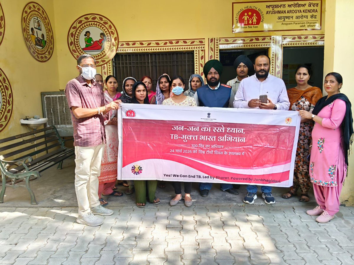 CSLDH0161's tweet photo. Under the 100-Day TB Campaign, a successful village level screening drive was conducted in Village Jawaddi &amp; Heera, Block Sahnewal, District Ludhiana, Punjab.
🔍 Total X-rays:140
👨 Male: 98
👩 Female: 42
Early detection, timely care, and stronger communities &amp; TB-free future! 🌱 https://t.co/Hvnghuy4SU