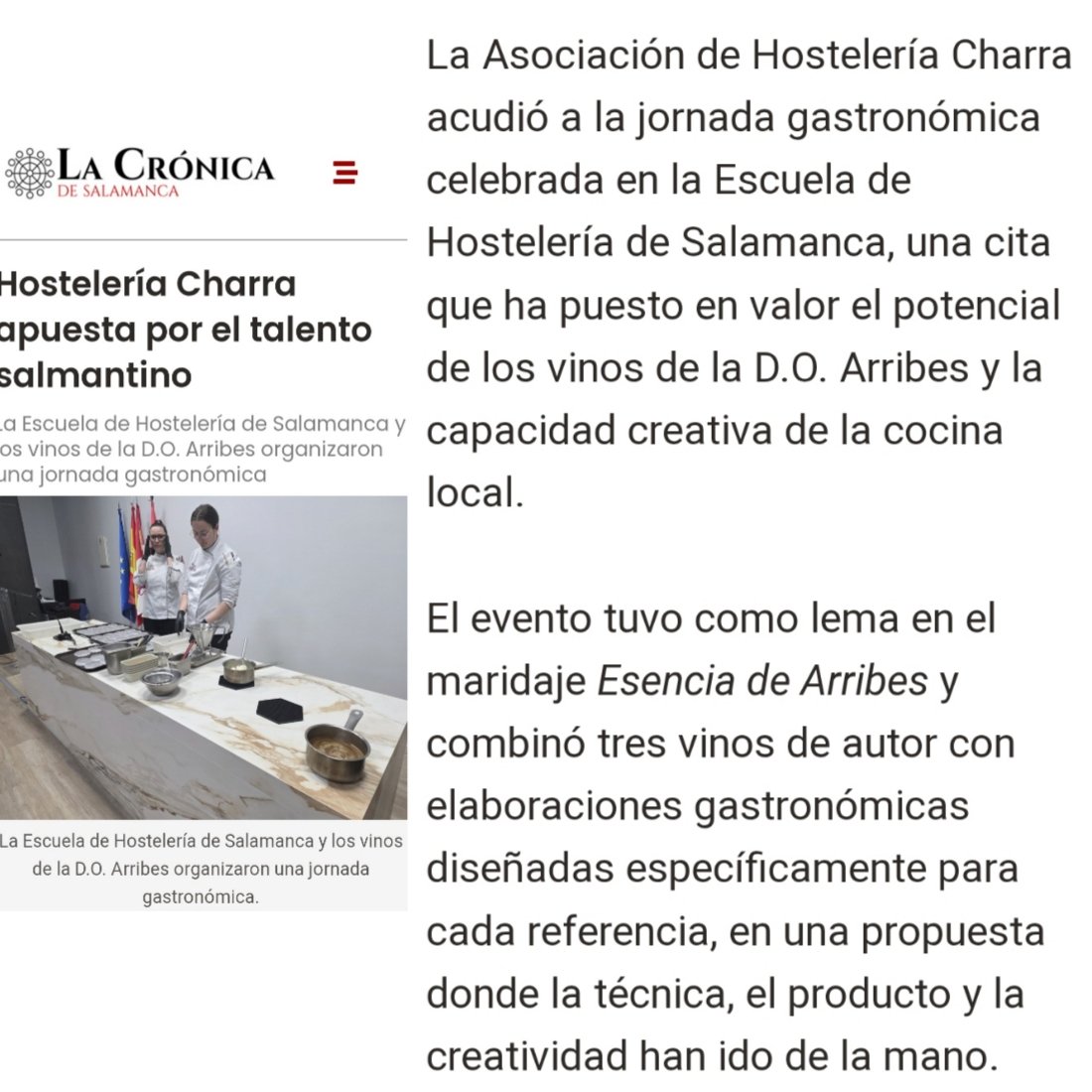 charra36554's tweet photo. 🍷 Vinos de Arribes con identidad
👨‍🍳 Alumnos creando cocina de fusión para cada maridaje
⚖️ Jurado profesional aportando criterio real
Esto no es una cata más.
Esto es formación de verdad.
💬 Talento joven + exigencia + producto local = Nivel alto. https://t.co/DIjcvUHT1g
