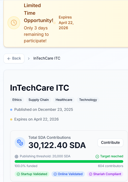 sharopihardship's tweet photo. Medical Supply Chain on SidraChain. Redefining ethical healthcare under #InTechCare. One stop for all supplies.
3 Days Left. Last chance.
Link👇
https://t.co/EdMZRlmlio
@InTechCare8
@sidrachain
@maljefairi
#ITC #HealthcareForAll #SidraFamily #SidraStart #SidraDEX #Sidrachain https://t.co/xUHiYeRnwg
