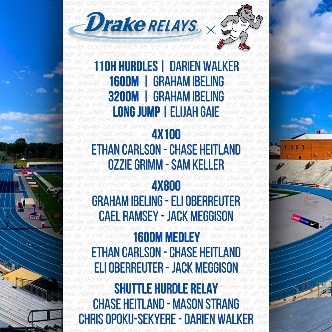 🔹AMERICA'S ATHLETIC CLASSIC🔹

The Mustangs are qualified in 8 events for the third year in a row! Ready to take on the 116th Drake Relays next week! 🐴