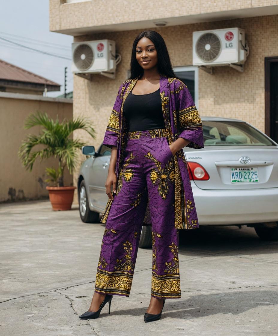 Tweet_Notify's tweet image. I decided to slay in my purple &amp;amp; gold Ankara for weekend 🔥
Confident, rooted, and unapologetically.

What’s your favorite look this weekend? 💜✨

#AnkaraStyle #NaijaFashion #AfricanPrint #LagosVibes