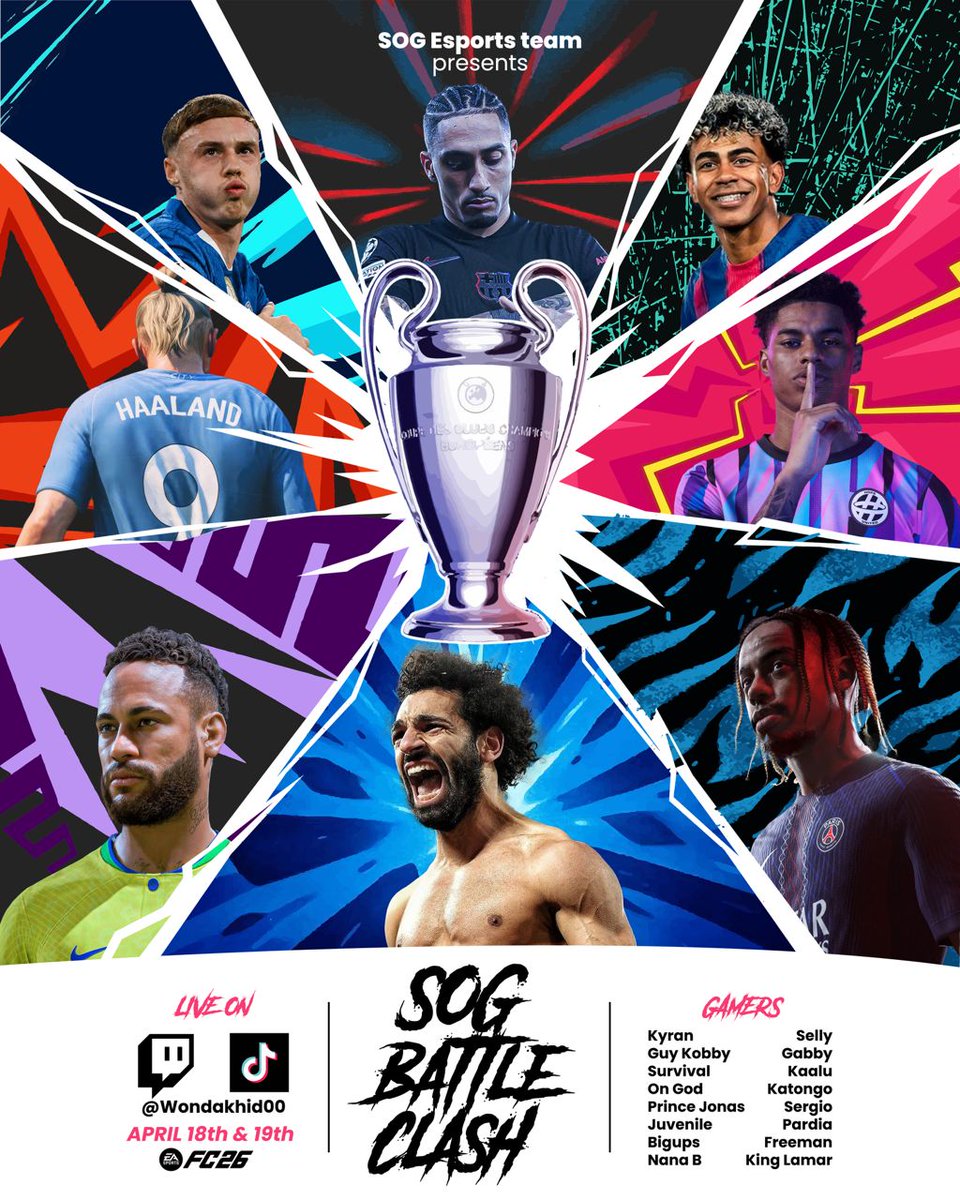 Selly and Kaalu will be representing us in the SOG Battle Clash tonight 🎮💪

Catch all the action Live on: tiktok.com/@wondakhid000