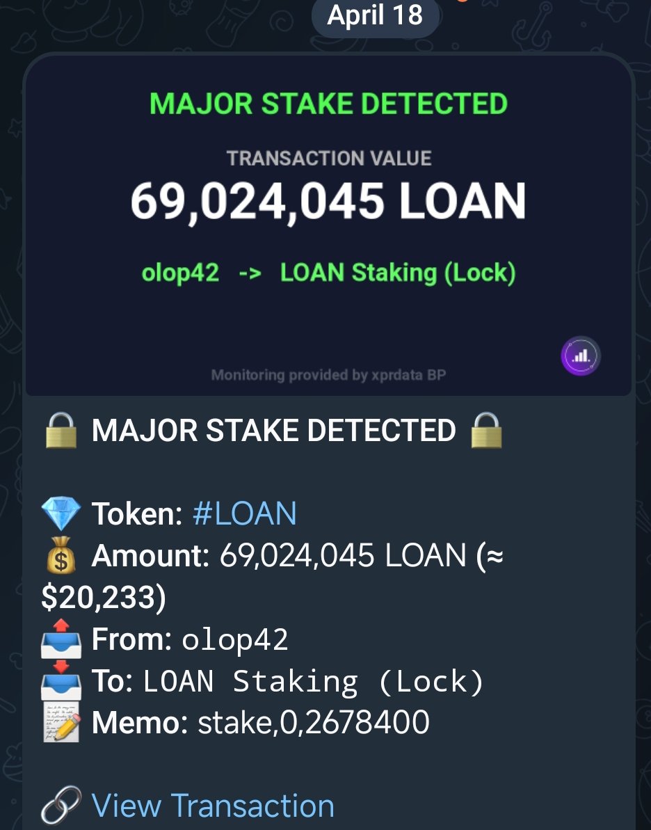 Crypto_Queenie's tweet image. 🚨#XPR Network #METAL, #LOAN Community 

⚛️WHALE ALERT LOAN STAKED AMOUNT 69,024,045 LOAN $20,233

AMAZING!! 🔥 @xpr_data

SUBSCRIBE TO THE TG CHANNEL 👇🏻
t.me/xprdata_whale_…