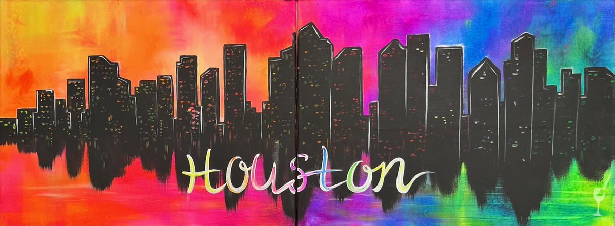 PWATPasadena's tweet image. Last chance to join our Blacklight Houston Skyline paint night!🎨🌆 Reserve now before online registration closes at 6 PM. Perfect for friends or date night! 🍷✨ #HoustonArt #PaintAndSip