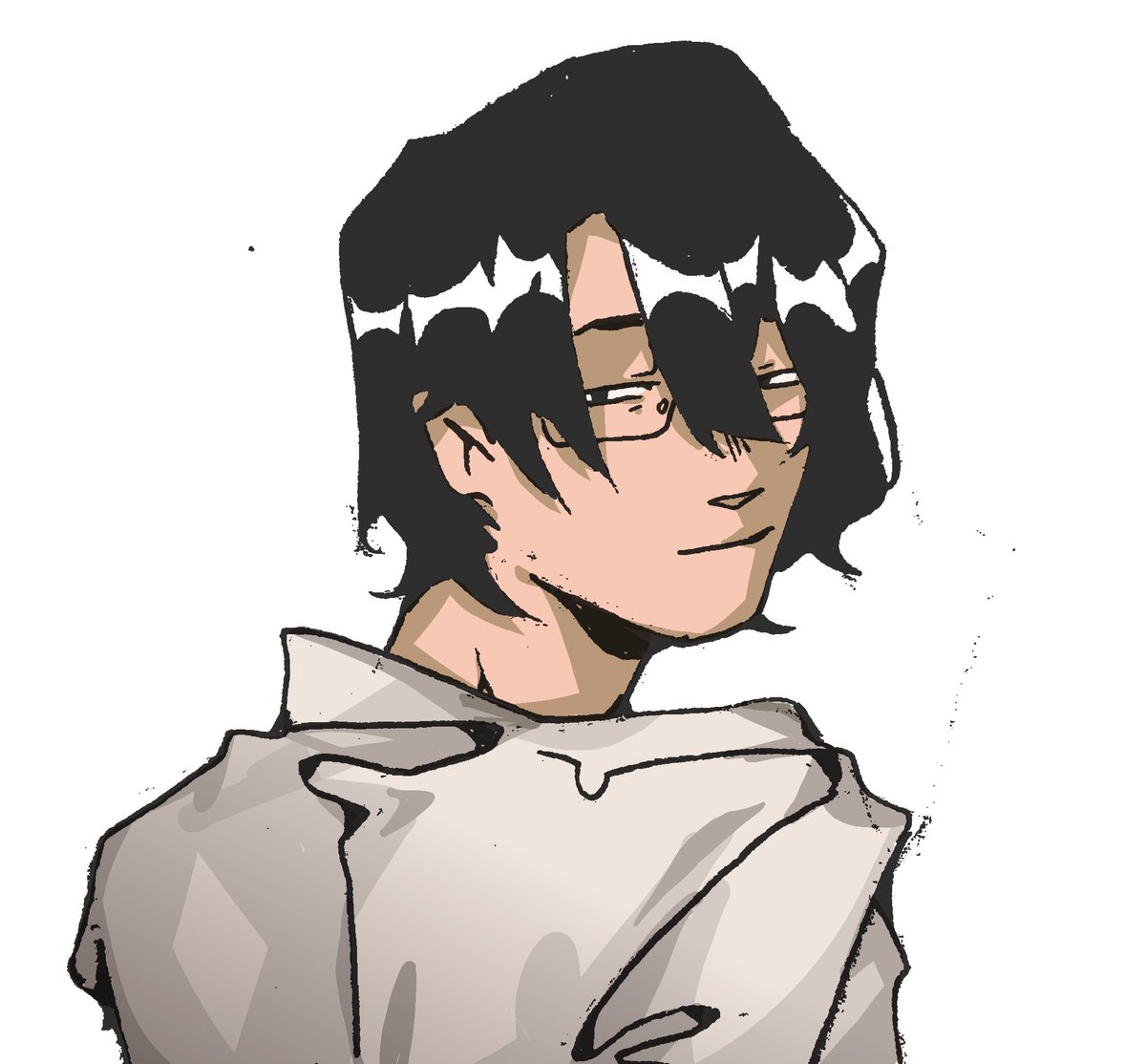 bunycube's tweet image. i felt like drawing yoshino but i gave him glasses... #lesson