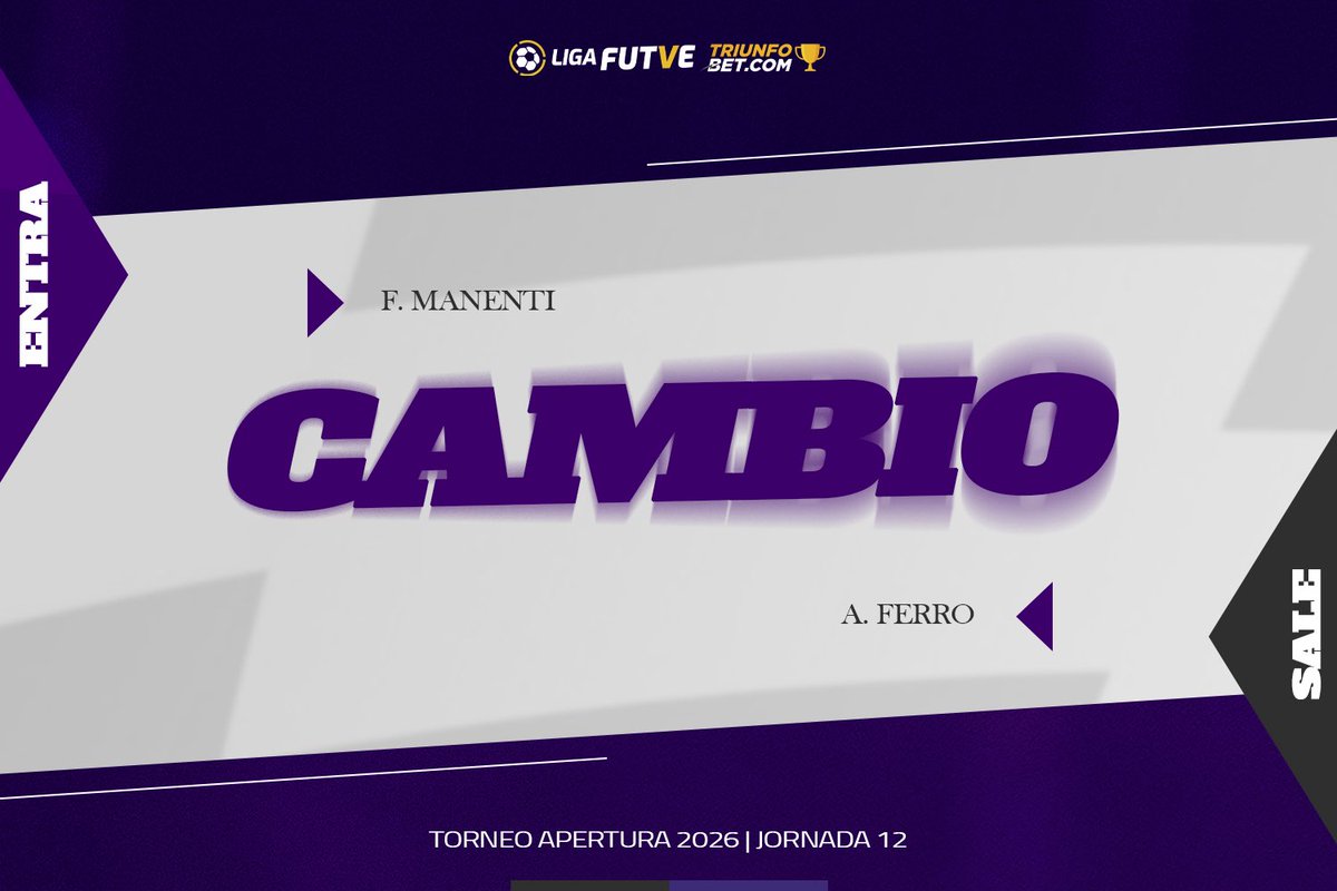 Metropolitanos_'s tweet image. #TorneoApertura  | J12| ⏱️ 73’ | 
@DvoRayoZuliano 0-1 #Metro 

Cambio en el violeta tras la lesión de Andrés Ferro ↔️

#SiempreVioleta 🟣
#LigaFUTVETriunfoBet