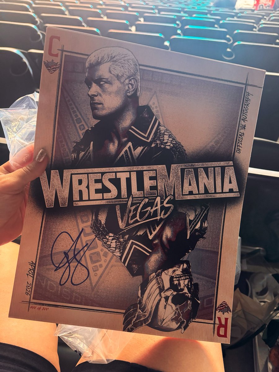 🚨 #WrestleMania GIVEAWAY 🚨

For those not in Las Vegas, I am giving away one limited of 500 SIGNED photo of <a href="/CodyRhodes/">Cody Rhodes</a>!

-MUST BE FOLLOWING ME
-MUST REPOST THIS POST
-MUST LIKE THIS POST

I’ll pick a winner Monday!

Good luck! ❤️🤍💙

#CodyRhodes #QB1 #StreetFighterMovie #WWE