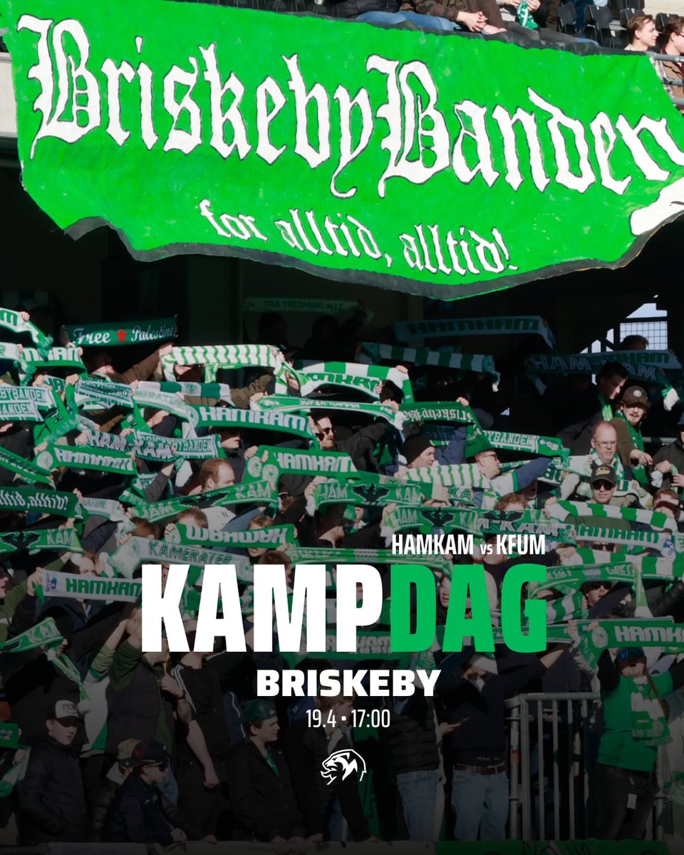HamKamFotball's tweet photo. ⚽️𝗞𝗔𝗠𝗣𝗗𝗔𝗚⚽️
HAMKAM 🆚 KFUM Oslo
🏆 Eliteserien runde 5
🏟 Briskeby
🗓 19. april
🕕 17.00
🎟️ billetter i Kamerater appen
📺 TV2 Play 
Kampsponsor: PizzaTia https://t.co/E55KNAUV0G
