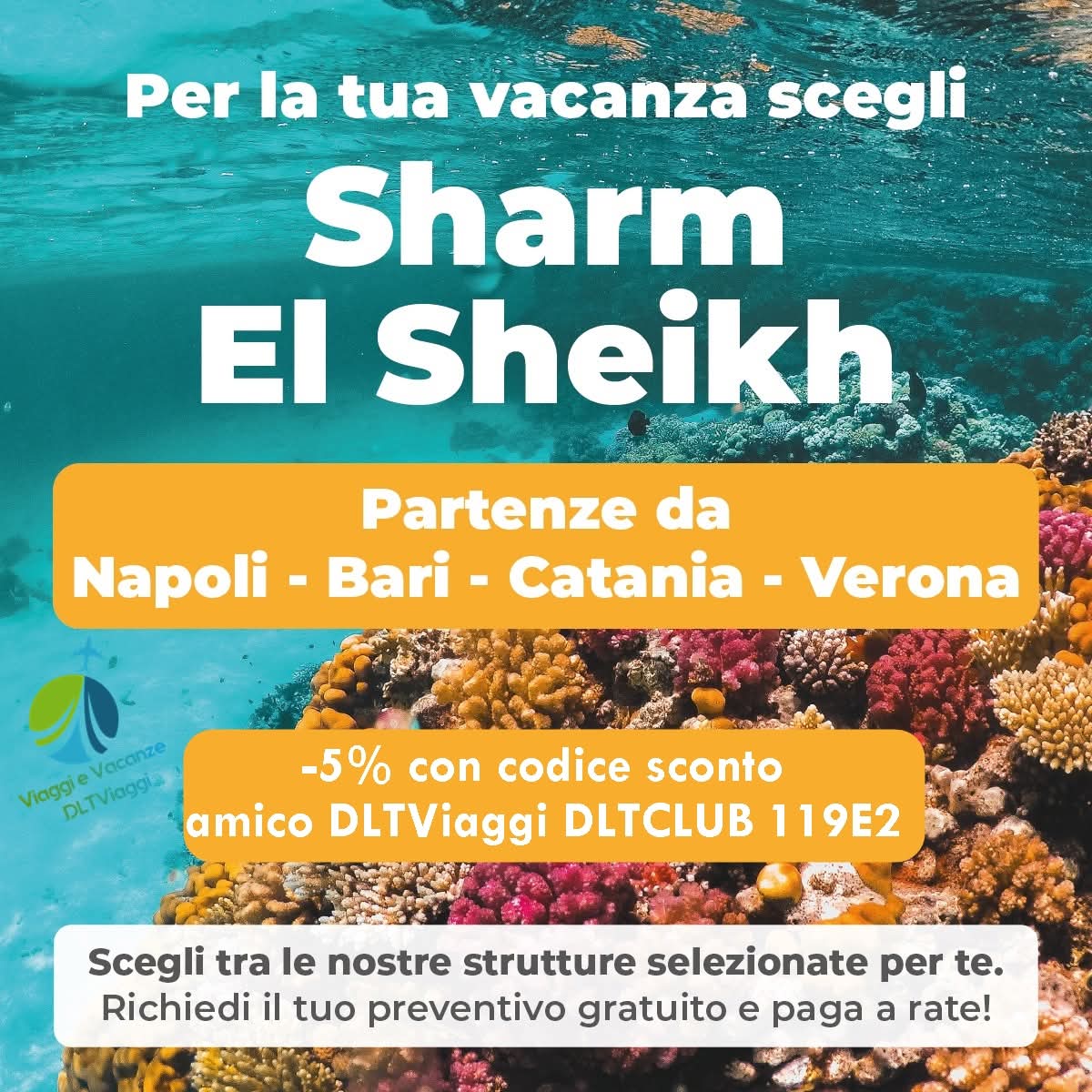 Guadagnamonline's tweet photo. https://t.co/LAWVdAAreu

🌊 Il tuo mare perfetto ti aspetta a Sharm El Sheikh ☀️

✈️ Partenze comode da Napoli, Bari, Catania e Verona
🏨 Strutture selezionate
📅 Possibilità di pagamento a rate
👉 Prenota ora e assicurati il tuo posto al sole!
🚀  https://t.co/LAWVdAAreu https://t.co/IHXLlwR2ZU
