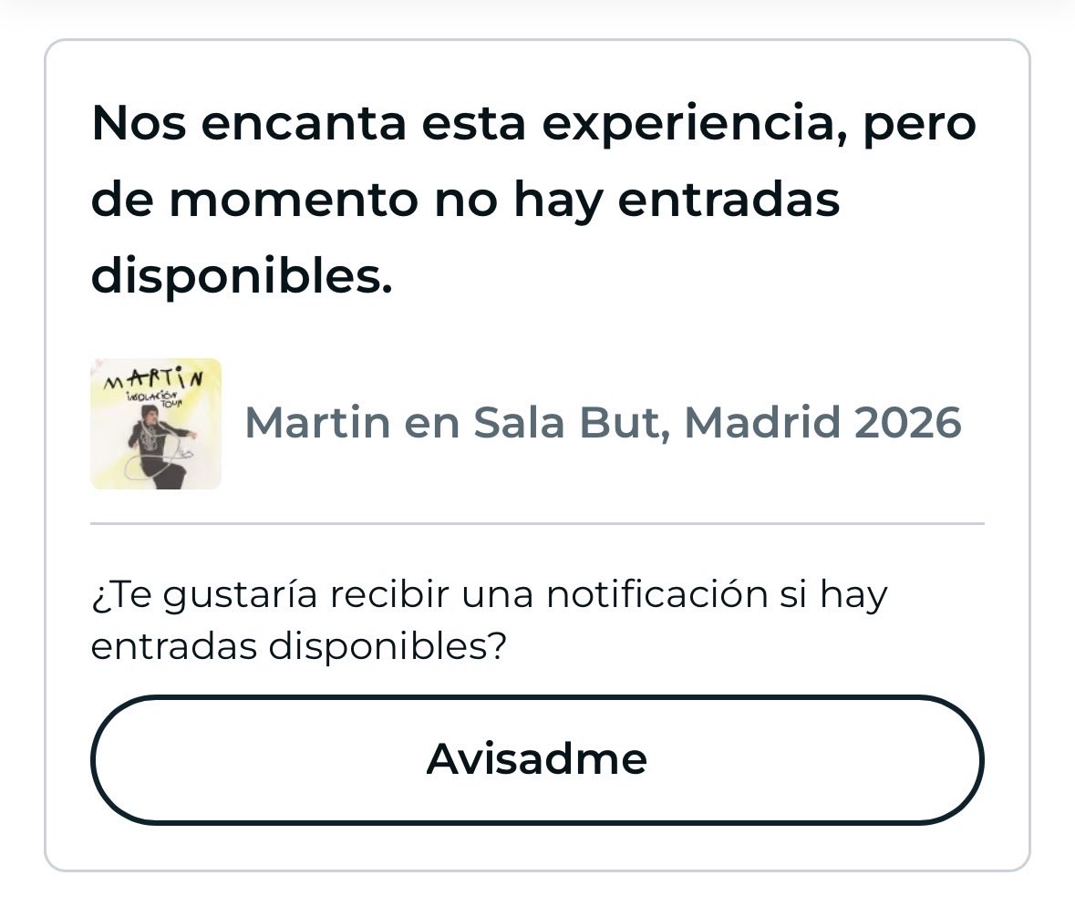 MARTIN SOLD OUT EN MADRID