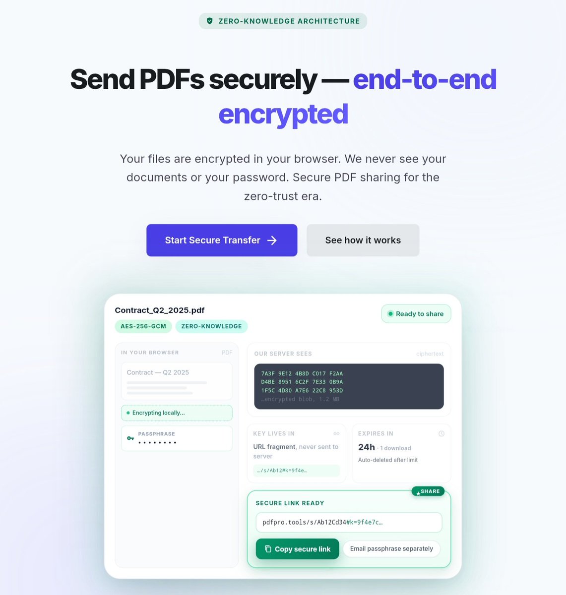 webdesign9_'s tweet photo. @heyblake Most people still send confidential PDFs via email…

We built a safer alternative:
temporary + encrypted + self-destructing file transfer.

https://t.co/WvGFm6EpKK https://t.co/4IiDksJWXI