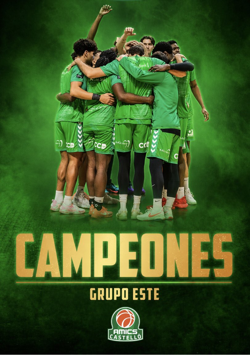 amics_castello's tweet photo. 🔥𝐒𝐎𝐌𝐎𝐒 𝐂𝐀𝐌𝐏𝐄𝐎𝐍𝐄𝐒 𝐃𝐄𝐋 𝐆𝐑𝐔𝐏𝐎 𝐄𝐒𝐓𝐄🔥

✅Jugaremos la eliminatoria de campeones por el ascenso a Primera FEB ante el @CordobaCB 

#Volveremos💚 https://t.co/cfhxYFu0BT