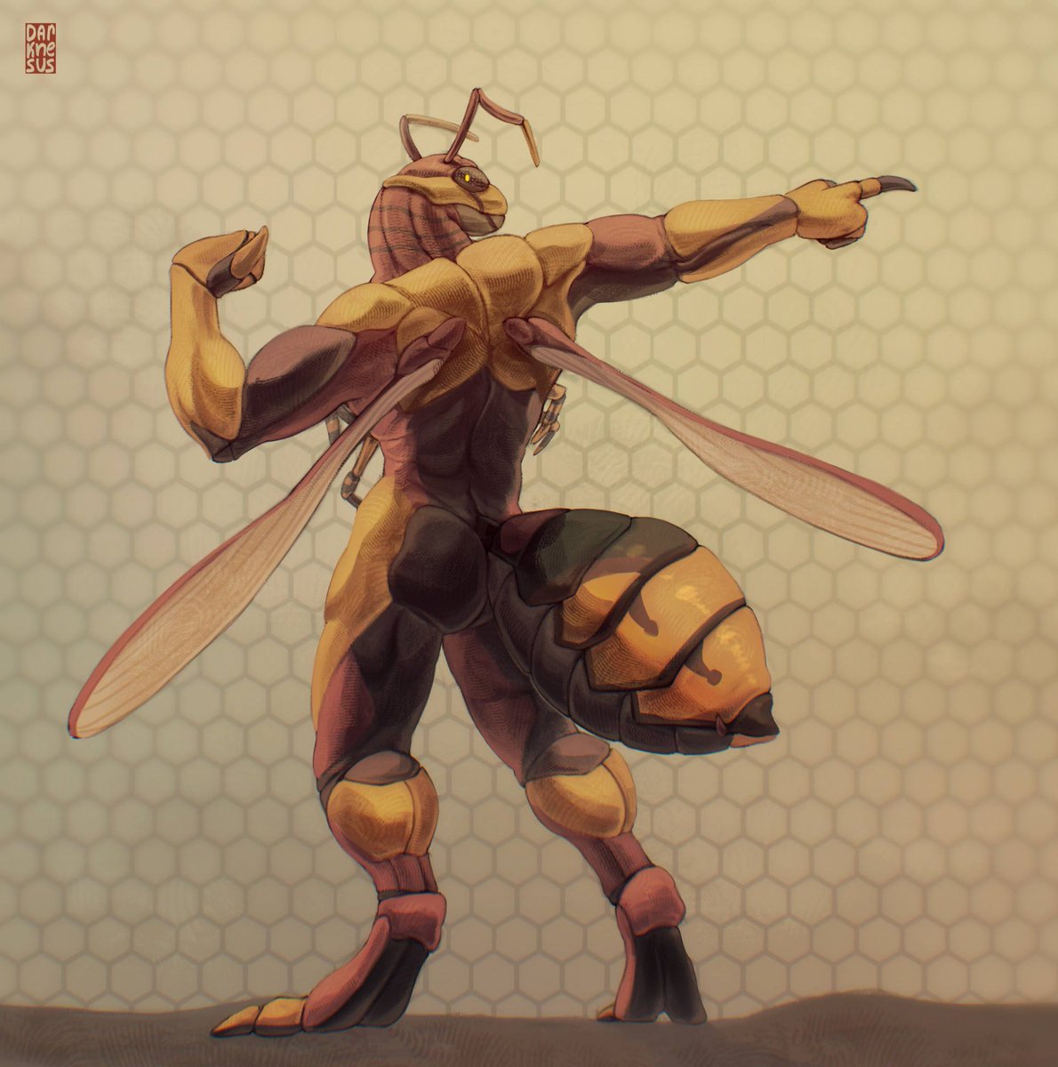 MilliTainyou's tweet image. Very cool hornet for @KazuoSergal !

[ #digitalart #art #anthro #drawing #illustration ]