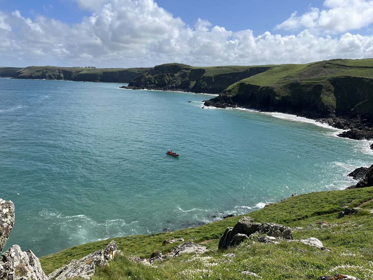 EvocativeCorn's tweet photo. Exploring The Rumps and Puffin Island. Lovely bit of blue! https://t.co/3Fo835Up9k