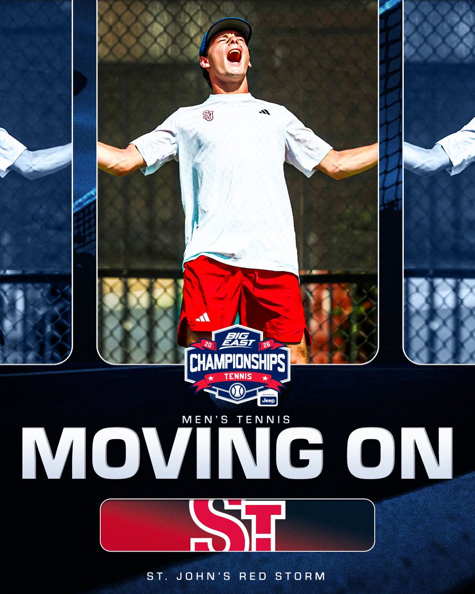 BACK IN THE ‘SHIP‼️

(1) <a href="/StJohnsMTennis/">St. John’s Men’s Tennis</a> sweeps (4) Georgetown 4-0 to advance to tomorrow’s championship vs. (2) DePaul!