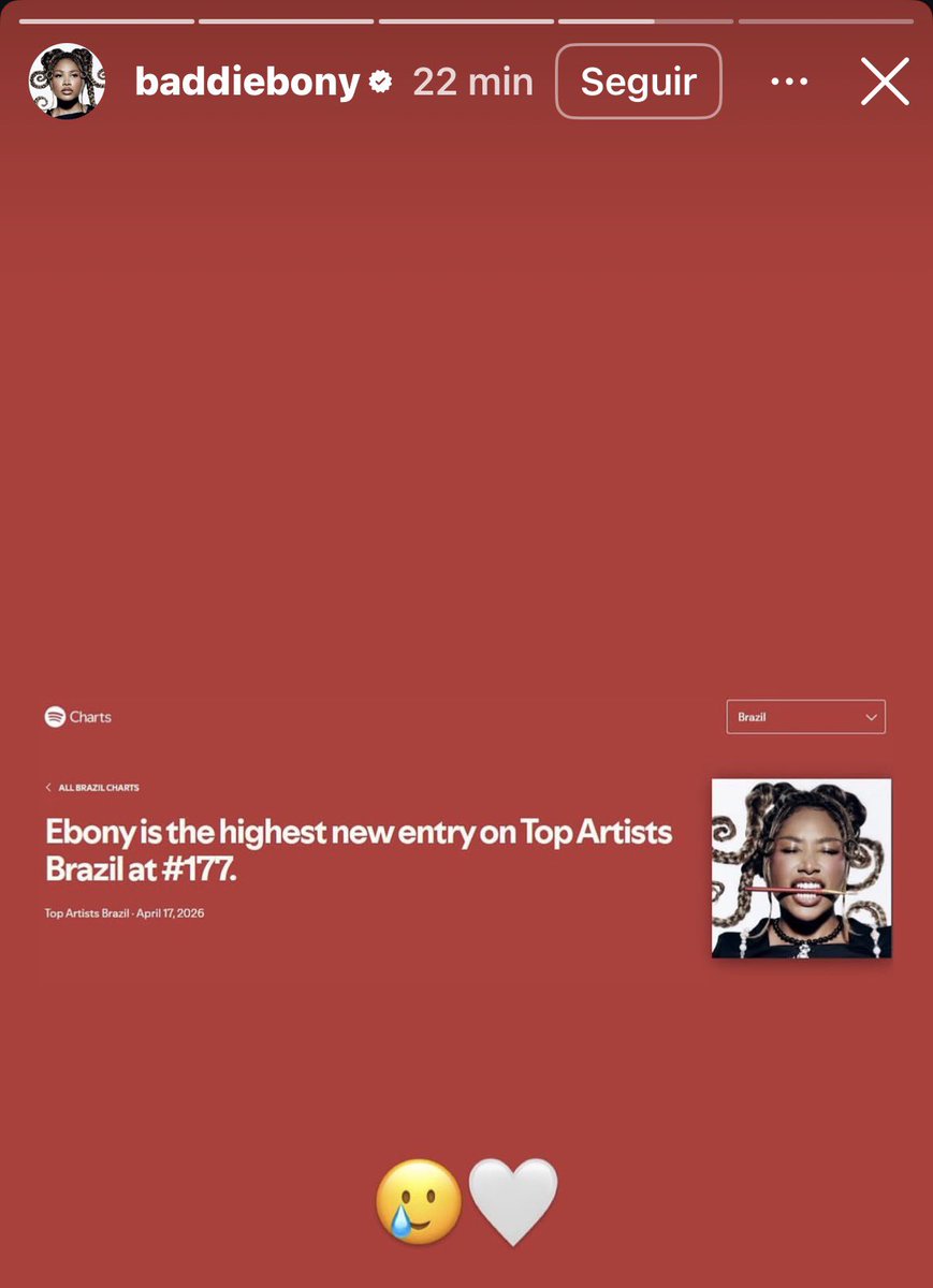 🚨 Ebony emocionada com sua entrada no Daily artists Brasil 🥹🤧❤️