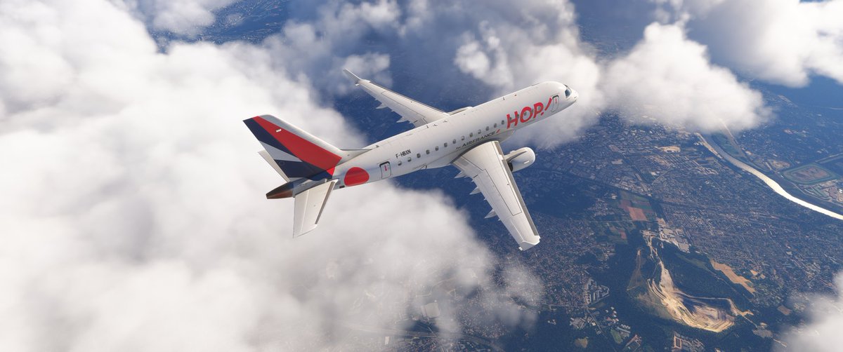 Fatcat742's tweet image. Grâce à Trake❤️ je peux profiter pleinement de mon E-jet 170 avec un Paris Clermont-Ferrand un vrai régal 
#MSFS2024