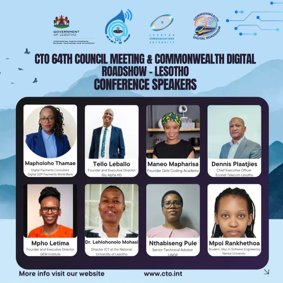 dtleballo's tweet photo. Excited to speak at the CTO 64th Council Meeting &amp; Commonwealth Digital Roadshow 🇱🇸 organised by @official_lca 

Topic: Tech Solutions for Community Impact — using innovation to drive real change. 🚀

#CTO64 #TechForGood #Lesotho https://t.co/dHLrkYpOGU