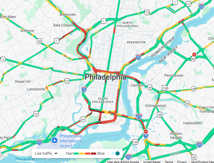 PhillyTrafficWX's tweet image. Heavy delays on the major roadways in Philadelphia due to the nice weather and multiple events today at the sports complex #Philly #Traffic