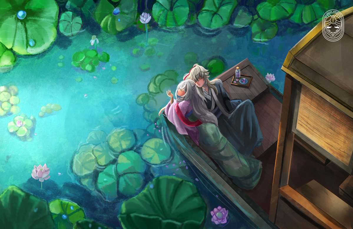 artsy_phuong's tweet image. LOL I guess I really like lotuses and boats because i keep drawing the same concept mulitple time. #lotus #oc #artwork #originalcharacter #oc