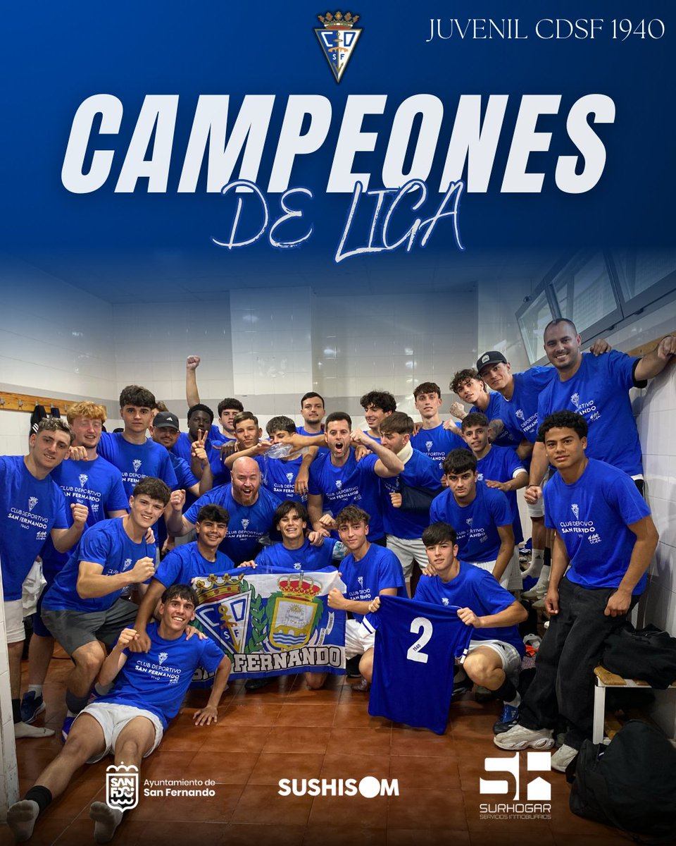 🏆 ¡EL #CDSFJuvenil, CAMPEÓN DE LIGA CON PLENO DE PUNTOS! 

🦁 ¡Brutal, cachorros! ¡Enhorabuena! 

👊 ¡Ahora a por el ascenso! 

#CDSFútbolBase