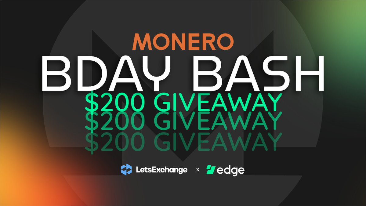 Privacy isn’t a feature — it’s the foundation. For <a href="/monero/">Monero (XMR)</a>’s 12th birthday, we're celebrating with <a href="/letsexchange_io/">LetsExchange</a> by giving away $200 in XMR (4 winners × $50 each) to the community that actually values privacy. 
✅Follow us both, ✅repost this post, ✅ drop a comment below to