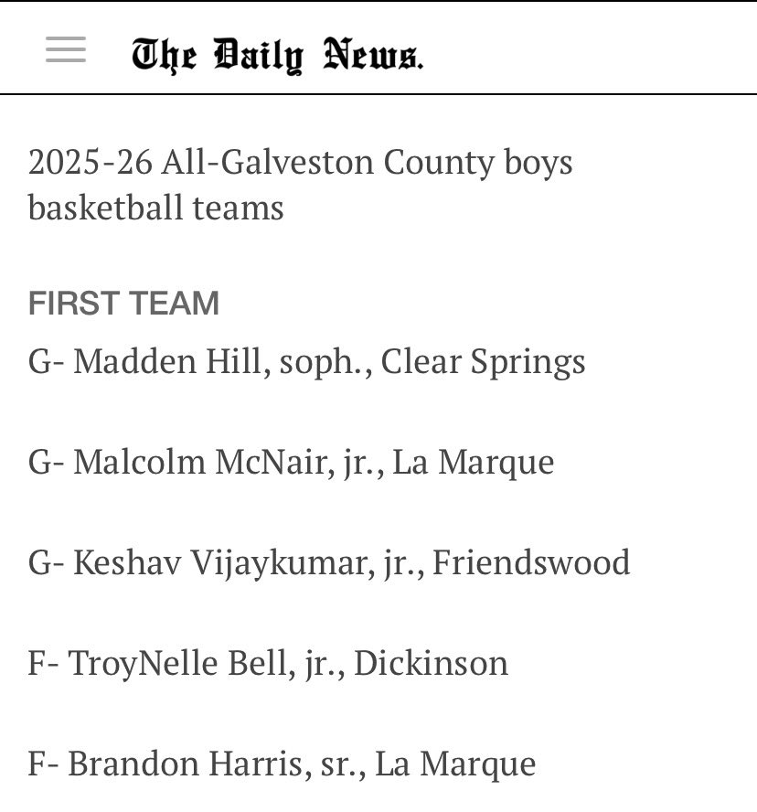 Malcolm_Mcnair1's tweet photo. Blessed to be named All-Galveston county first team✝️🙏🏽@GASOLyndon @GASOTim @BallSoHardSS @djones8301 #AGTG https://t.co/ePPLYqerPQ