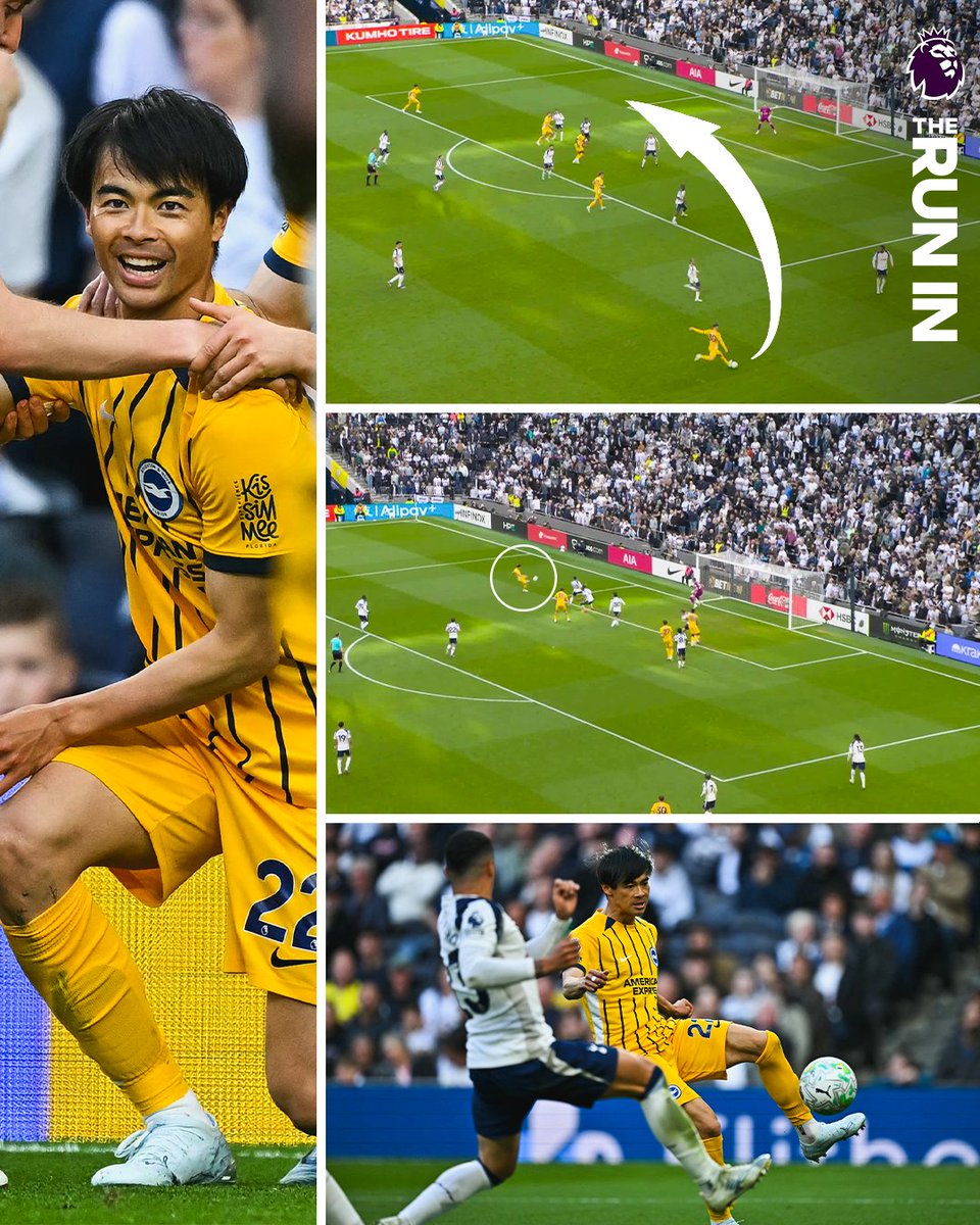 premierleague's tweet image. A great Pascal Gross cross - and an even better Kaoru Mitoma volley 🤩

@OfficialBHAFC