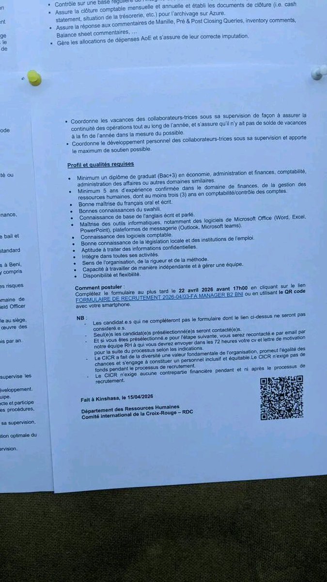 neutreolivier's tweet image. Croix-Rouge RDC recrute un Mobilisateur Communautaire à #Bukavu