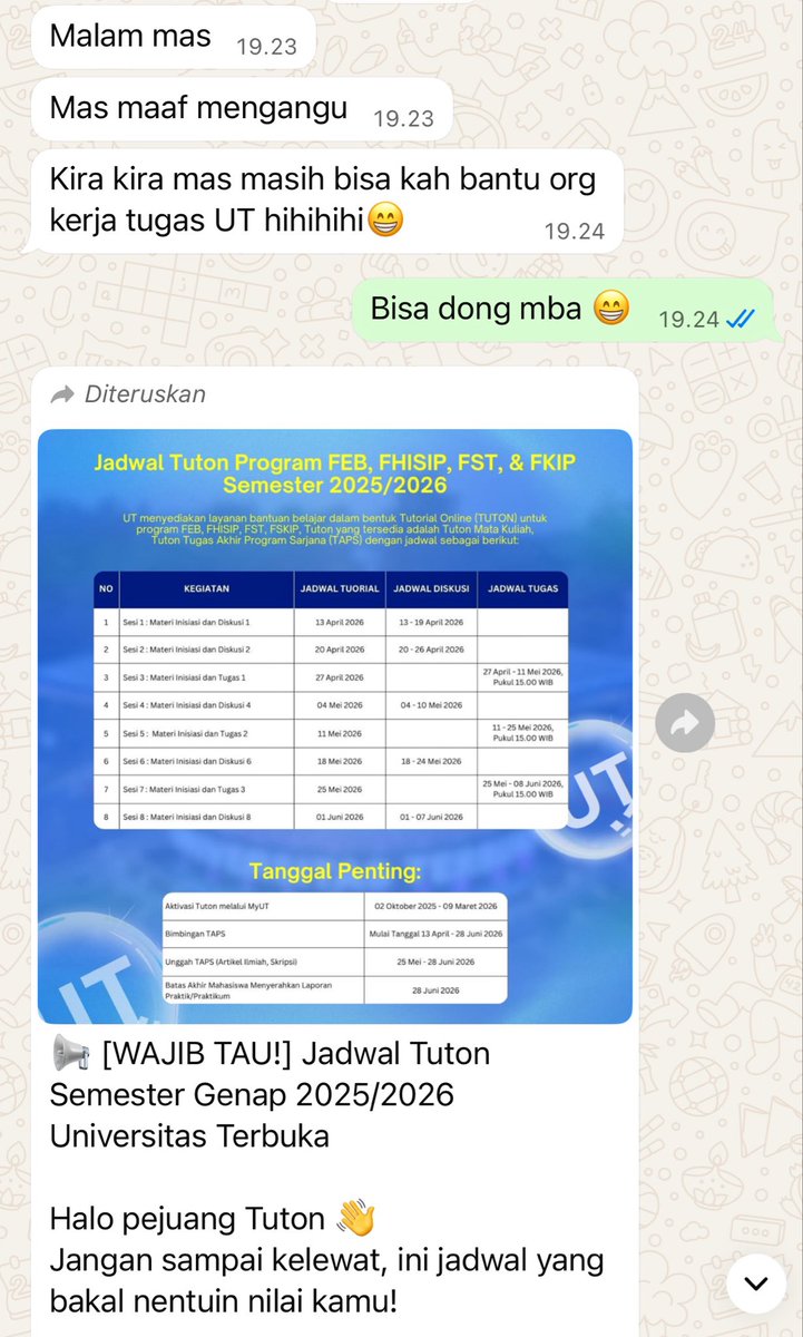 dearmytask's tweet photo. Thankyou buat teman teman yang tiap semester selalu nanyain kami terkait joki tuton dan joki karil di sini. Kami masih open ya. Yang masih ragu, sini sini kita diskusi dulu di wa. Klik https://t.co/0RJu3O53Ag 😇 https://t.co/lG6ESzmb5A