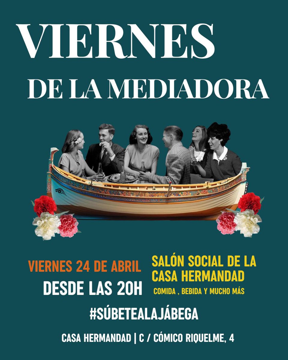 ¡Un nuevo Viernes de la Mediadora!

​Tras la Semana Santa, es hora de reunirnos para celebrar y compartir en hermandad con vuestras familias y amigos.

​🍹 Comida y bebida a precios populares

​📅 Viernes 24 de Abril

⏰ Desde las 20:00h.

📍C/ Cómico Riquelme, 4

#CofradíasMLG