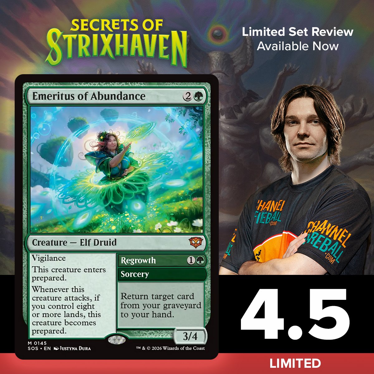 ChannelFireball's tweet image. "At three mana for a 3/4 vigilance, you get to add a high-rate creature to the battlefield nice and early and avoid falling behind. For the low price of two mana, you get a supercharged Eternal Witness."

Check out @reidduke's review on TCGplayer! #MTGStrixhaven #MTGLimited