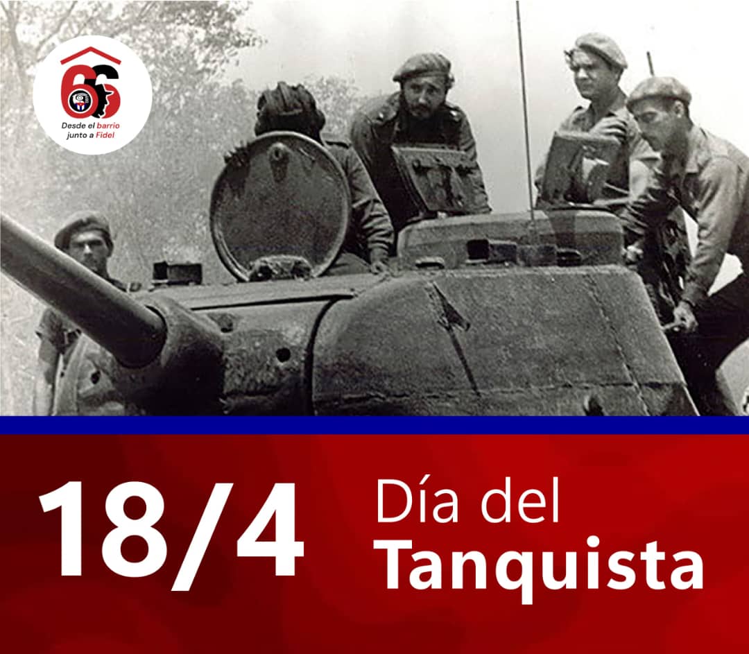 Hoy "Día del Tanquista" nos sentimos orgullosos de esos verdaderos herederos de la caballería mambisa, a decir de #FidelPorSiempre. 
¡Muchas felicidades!
#CubaEstáFirme 
#AgroalimPorCuba 🇨🇺