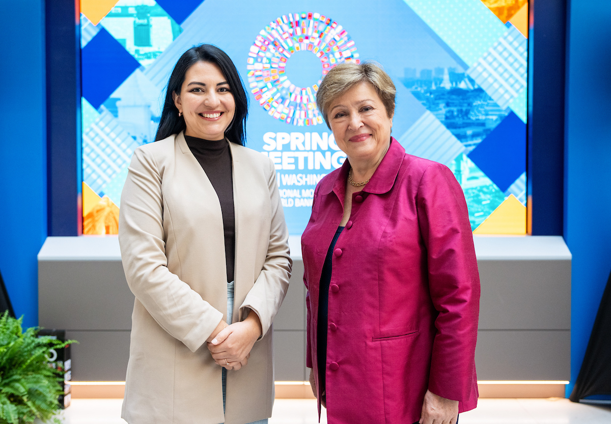 KGeorgieva's tweet photo. A pleasure to engage with Minister @SarihaMoya. Thanks to strong leadership and consistent policies, Ecuador has considerably strengthened macroeconomic stability and regained access to global capital markets--an important foundation for sustainable growth. https://t.co/28cABBJTx2