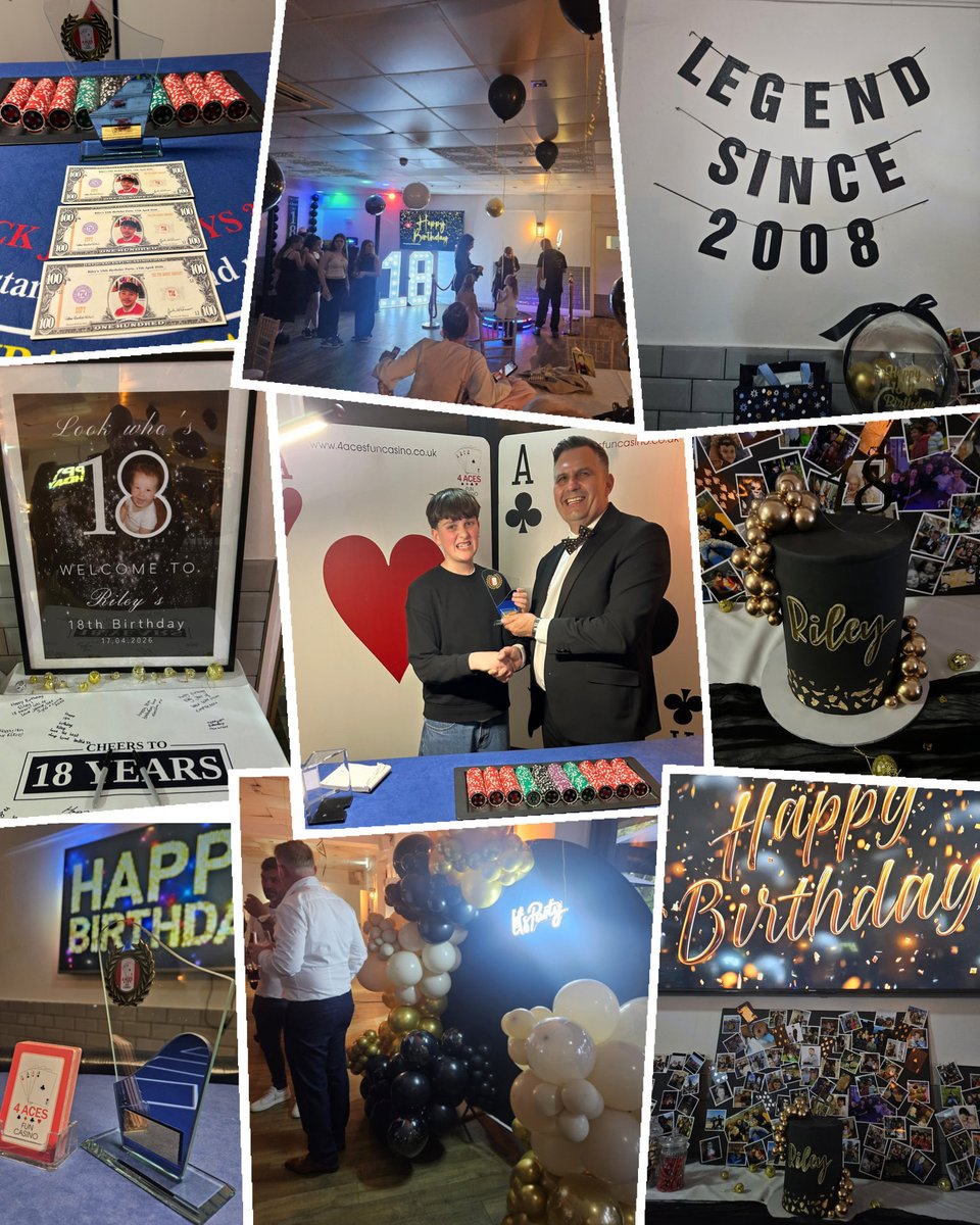 4acesfuncasino's tweet image. ♥️♣️♦️♠️ Riley’s Birthday Bash was held at the @OaklandsHotel Norwich yesterday. Lots of family and friends celebrating 🎉 together and playing at our casino tables. Jack won the  #highroller #trophy🏆 #winner #funmoney 💵💵💰#happybirthday #18thbirthdayparty 🎂🎁🎈