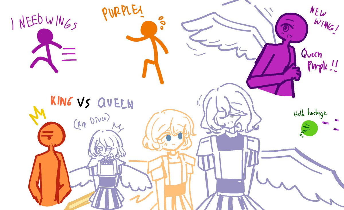 Kimm1Mon0's tweet image. New episode came out and I have to draw these new lovelies since I couldn't post anything, I love purples new wings🥹
I still don't have a proper design for the queen and the Valkyries but I'll stick with this one.
#alanbecker #ava #animationvsminecraft