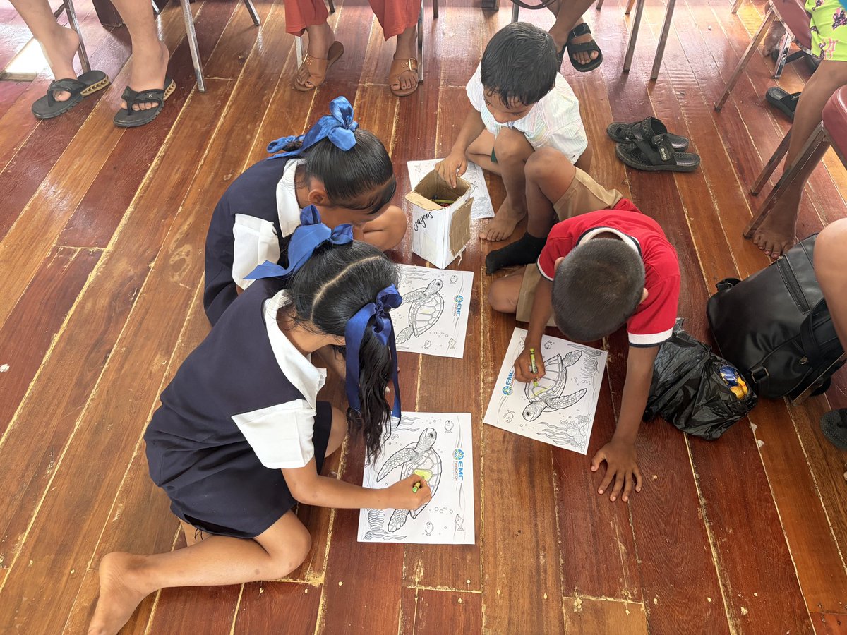emcfoundationgy's tweet image. The EMC Foundation proudly hosted a community listening session for the ‘Arya Takes a Swim Audio Series and Audiobook’ in the beautiful village of Wallaba.

#BlueEconomy #MarineConservation